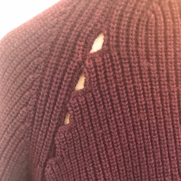 Ribbed Knit Kenzo Sweater in Burgundy - Picture 4 of 8